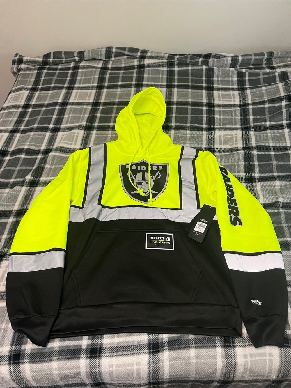 Raiders High-Vis Reflective Hoodie - Neon Yellow & Black